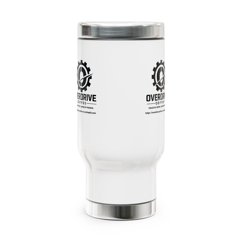 Overdrive Coffee Logo 14oz Stainless Travel Mug with Handle