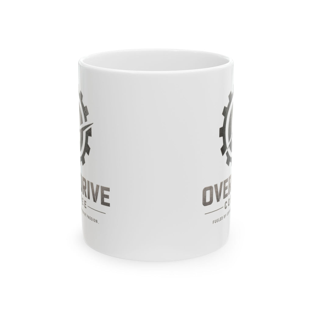Overdrive Coffee Co. Logo Ceramic Mug — Branded 11oz & 15oz Coffee Cup