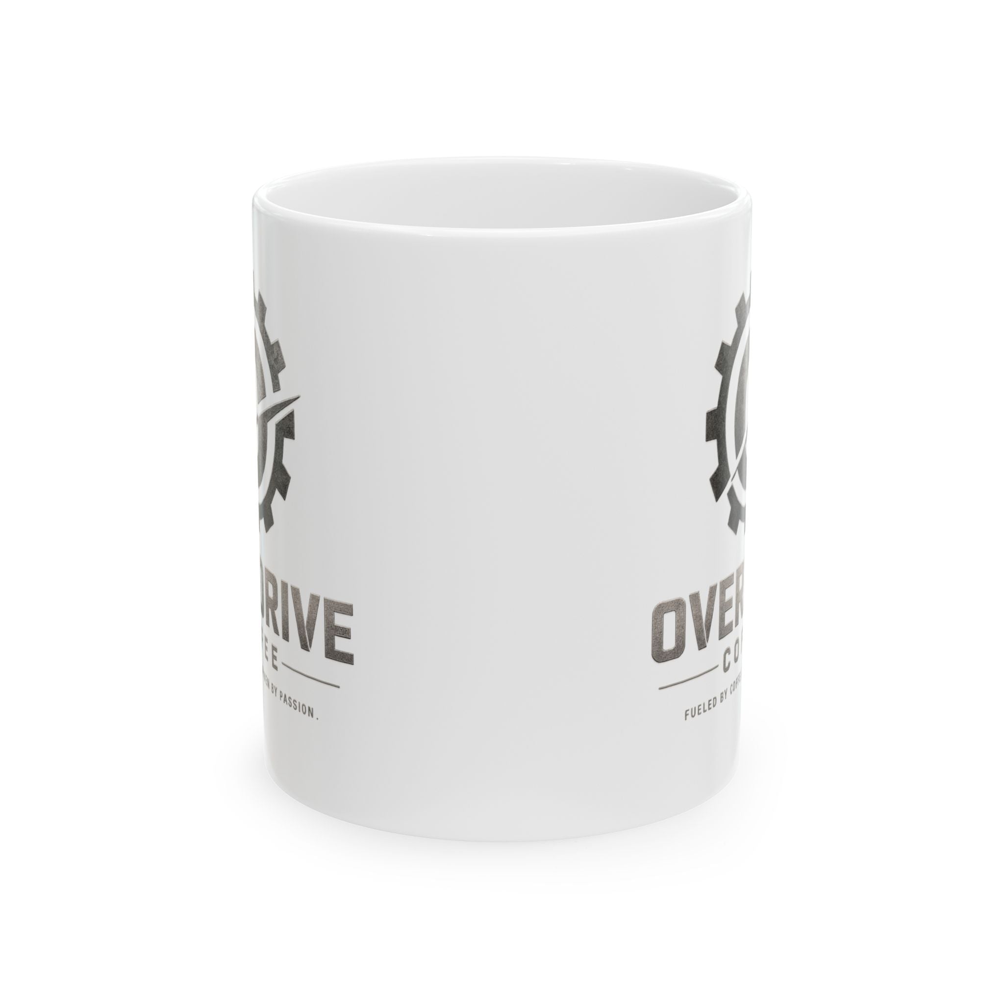 Overdrive Coffee Co. Logo Ceramic Mug — Branded 11oz & 15oz Coffee Cup