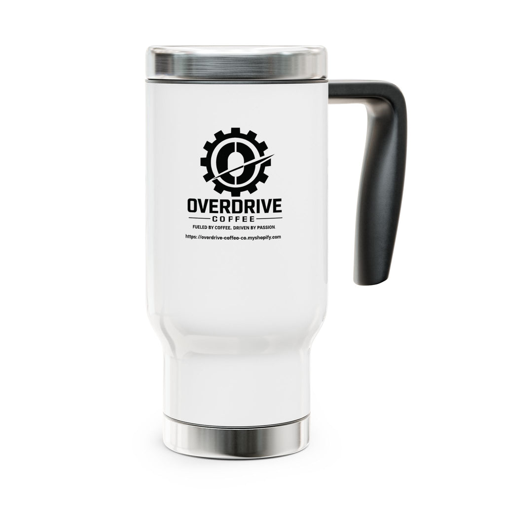 Overdrive Coffee Logo 14oz Stainless Travel Mug with Handle