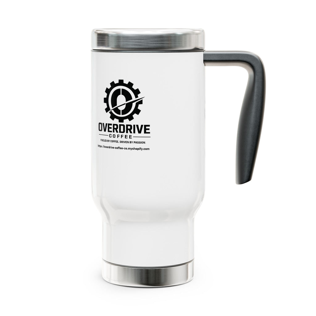Overdrive Coffee Logo 14oz Stainless Travel Mug with Handle