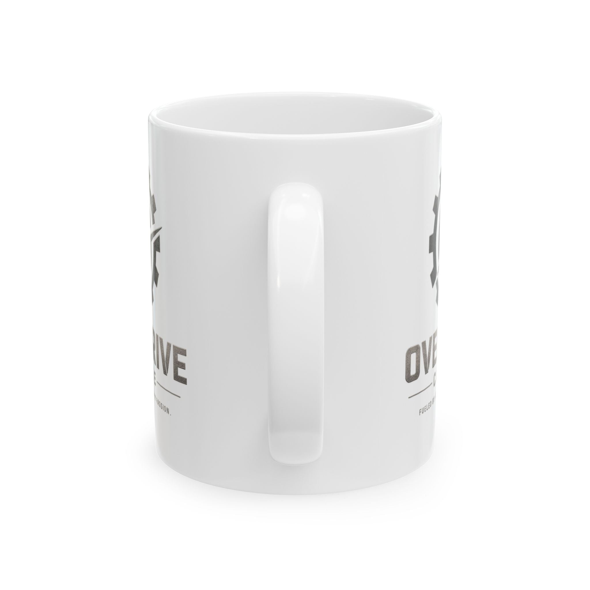 Overdrive Coffee Co. Logo Ceramic Mug — Branded 11oz & 15oz Coffee Cup