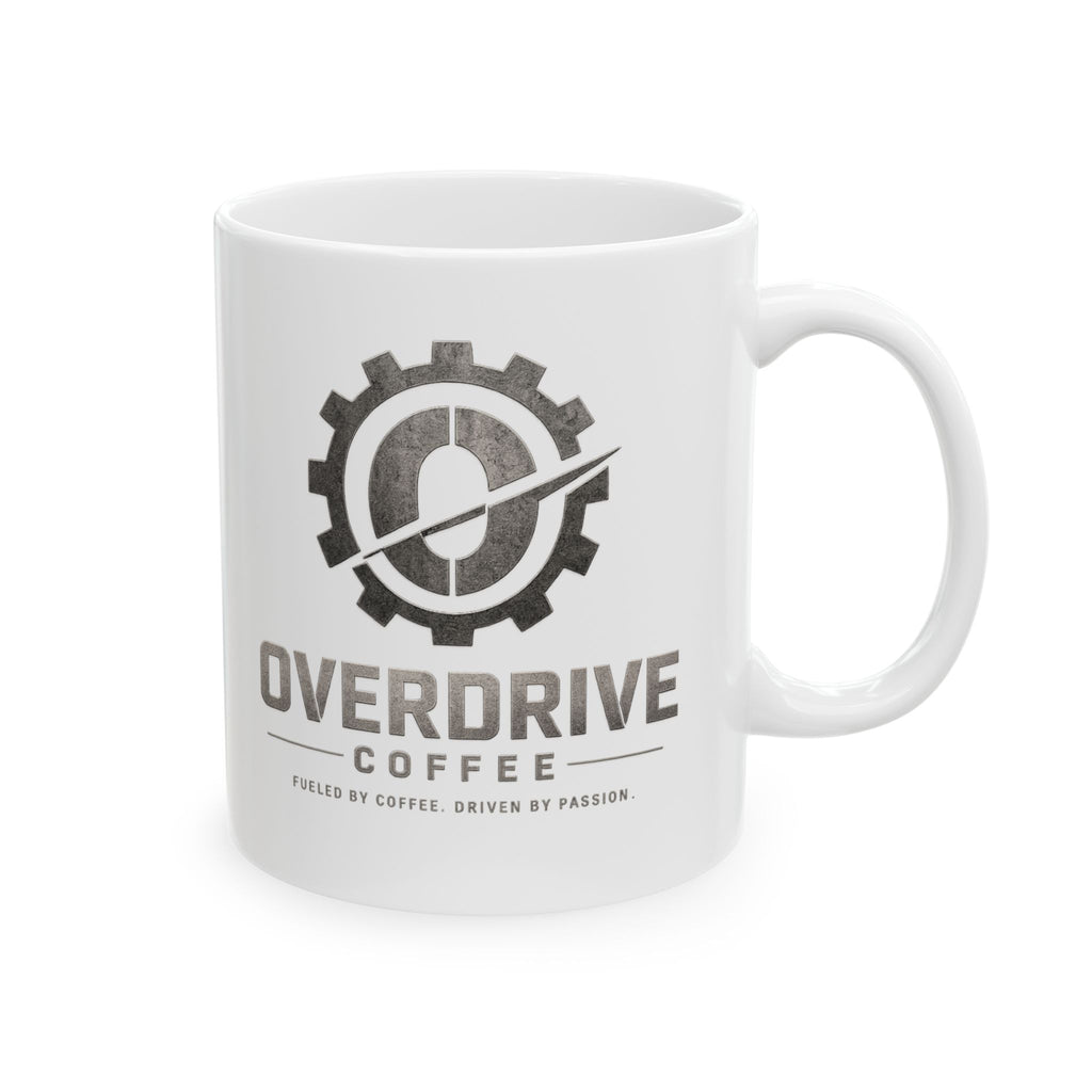 Overdrive Coffee Co. Logo Ceramic Mug — Branded 11oz & 15oz Coffee Cup